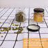 Encheng 1.5 oz Clear Hexagon Jars with Lids (Black), Small Glass Jars for Herbs, Foods, Jams, 30 Pack