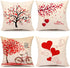 4TH Emotion Valentines Day Throw Pillow Covers, 18x18 Set of 4 Red Love Heart Cushion Cases for Home Decor