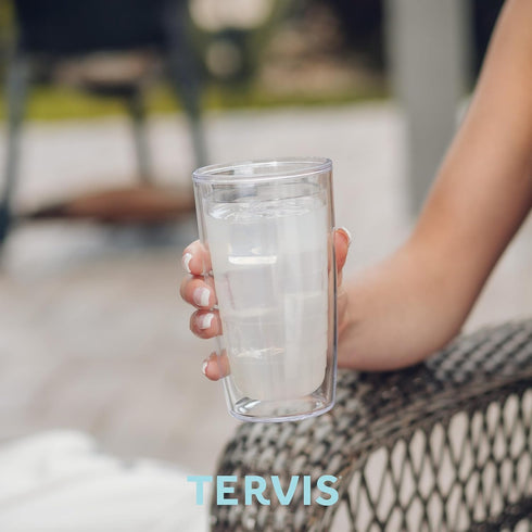 Tervis Grandma Floral Double Walled Insulated Tumbler Travel Cup – Keeps Drinks Cold & Hot, 16oz, Made in USA, Clear
