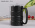 VanEnjoy 3D Black Tyre Shaped Frosted Ceramic Mug, Unique Gifts for Car Fans, 14 oz (400ml)