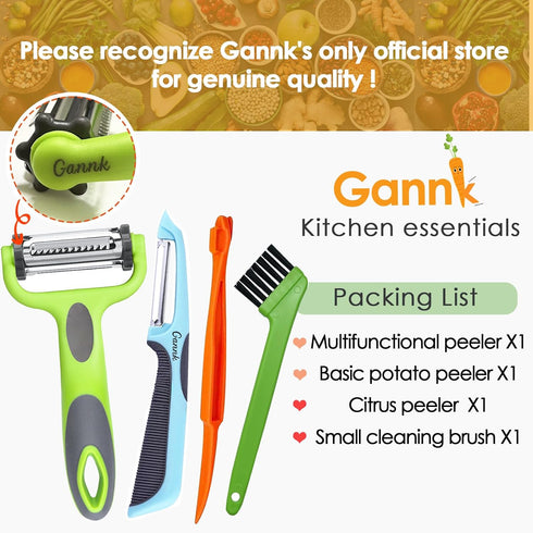 3 1 GANNK Potato Apple Vegetable Peelers for Kitchen, I and Y Peelers for Fruit Veggie Potatoes Carrot Cucumber