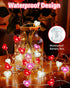 16.4FT 50 8 btfarm LED Valentine's Day Lights with Remote Timer, Red Pink White Heart Shaped Fairy String Lights