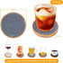 Coasters for Drinks Absorbent Sets of 5, Woven Coasters with Holder for Coffee Table, Gray Series