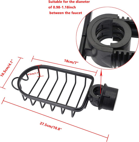 SinLoon Kitchen Faucet Sponge Holder - Space Aluminum Sink Caddy Organizer for Kitchen & Bathroom Accessories