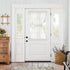 jinchan Linen French Door Curtain 40 Inches Long - Open Weave Semi-Sheer Decor - 1 Panel with Tieback, White