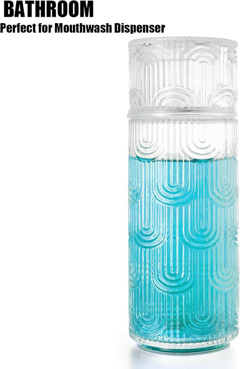 FQDGTFA Set, 21.6 Oz 6 Oz Counter, Set Bedside Water Carafe and Glass Glass Pitcher with Drinking Cup Lid