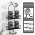 Hanging Bathroom Shower Caddy, 3-Tier Organizer with Soap Holder & 6 Hooks for Towels, Fits 21mm Shower Head Arm