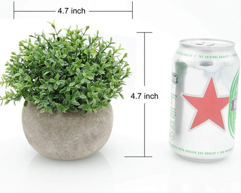 Velener Mini Sage Green Potted Boxwood Topiary, Artificial Plants for Home Decor, Indoor, Small Fake Plant