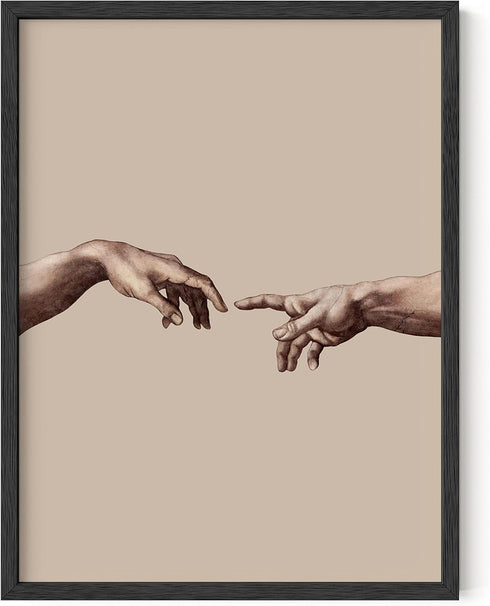 HAUS AND HUES The Creation of Adam Poster by Michaelangelo, Light Academia Aesthetic Room Decor, UNFRAMED 12x16 Beige