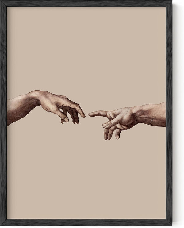 HAUS AND HUES The Creation of Adam Poster by Michaelangelo, Light Academia Aesthetic Room Decor, UNFRAMED 12x16 Beige
