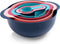 COOK WITH COLOR 8 Piece Nesting Bowls Set - Includes Mixing Bowls, Colander, Sifter, Measuring Cups, Navy