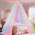 SYHITOU Rainbow Bed Canopy for Girls with Glowing Stars, Colorful Princess Canopy Bed Curtains for Twin, Full