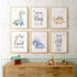 SUUURA-OO Set 6 (8'X10') Dream Big Cute Baby Dinosaur Watercolor Art Print - of Dinosaur Inspirational Decor - Living