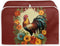 Chicken Sunflower Toaster Cover, 2 Slice Wide Slot, Retro Rooster Red, Machine Washable Kitchen Decor Accessories