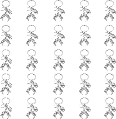 iMagitek 25 Pcs Western Cowboy Keychains - Western Party Favors Hat Boot Horseshoe Keychains for Guests