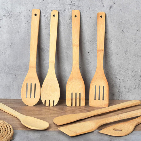 DEAYOU 16 PCS Bamboo Wood Spoons Set - Cooking Utensils for Everyday Use, Perfect for Housewarming Gifts