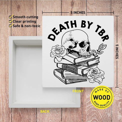 Banlai Book Lover Decor Wooden Box Sign, Reader Bookworm Bookish Desk Decoration Home Bedroom Office Bookshelf Decor
