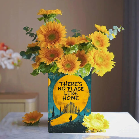Oz) LIFFY Book Vase for Flowers, Ceramic Flower Vase Bookshelf Decor, Unique Book Shape Decration Vase Bookend Gift