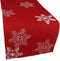 Snowy Noel Embroidered Christmas Table Runner, 15 by 90-Inch, White Snowflakes