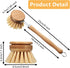 8 Patelai Pieces Wooden Kitchen Dish Brush Include Bamboo Scrub Cleaning Brush and Replacement Heads Dish Scrubber