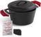 Cuisinel Cast Iron Dutch Oven - 3-Quart Deep Pot with Lid, Pan Scraper, Handle Covers for Indoor/Outdoor Cooking,