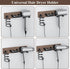 Tindbea 3 in 1 Hair Dryer Holder, Curling Iron Holder, Wall Mount Blow Dryer Organizer Rack for Universal Dryer (Walnut