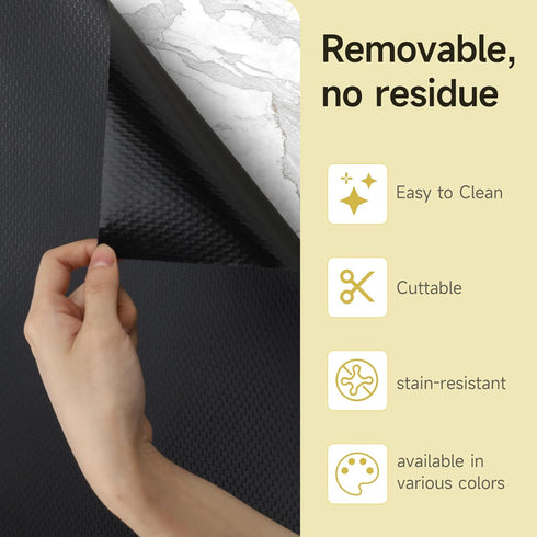 WochiTV Adhesive Shelf Liner | 11.8 X 120 Inches Peel and Stick Kitchen Liner for Cabinets, Drawers, Waterproof