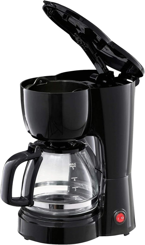 Mainstays 5 Cup Black Coffee Maker with Removable Filter Basket for Easy Cleaning