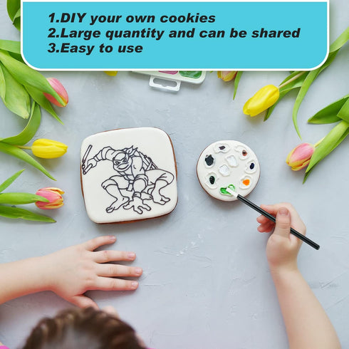 150 Pcs PYO Paint Your Own Brushes - Mini Paint Brushes for Cookies, Disposable Lip Applicators with 150 Pcs Cookie Bags