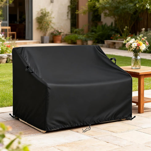 50"L48"W37"H) Kasla Patio Double Chair Cover, Waterproof Heavy Duty Cover for Outdoor Loveseat & Glinder Bench