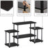 Furinno Tool-Free TV Stand for Entertainment, Black/Grey