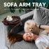 360 Couch Arm Tray Table,Bamboo Sofa Side Tables Clip-on Couch with Phone Holder,Foldable Sofa Armrest Tray