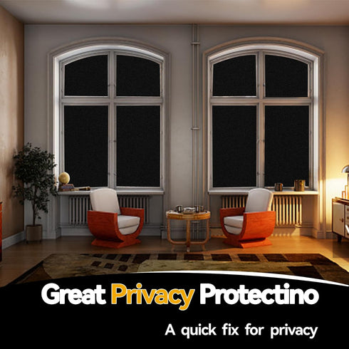Window Film 17.5" x 78.7" Blackout for Ultimate Privacy and Sun Blocking, Removable Static Cling Film for Home, RVs