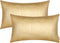 BRAWARM Gold Faux Leather Pillow Covers 12 x 20 Inches, Pack of 2 Crocodile Decorative Lumbar Throw Pillows
