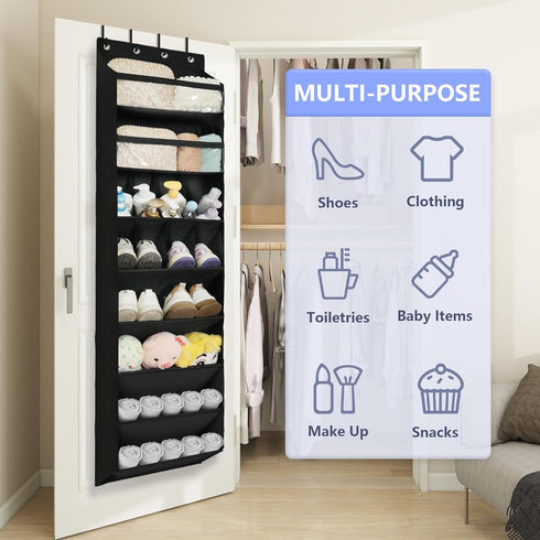 1 Pack 8 68" Closet, FENTEC Shelves Over The Door Shoe Organizer, Exlarge Deep Pockets Hanging Shoe Organizer, Shoe