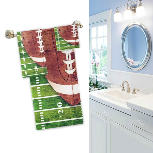 Naanle Set 3 1 Towel+1 Towel+1 Stylish American Football Field and Ball Soft Luxury Decorative of Towels, Bath Hand