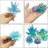 Woohome 10 PCS Artificial Succulent Plants, Unpotted Faux Succulent Assortment in Flocked Blue for Birthday Home Decor