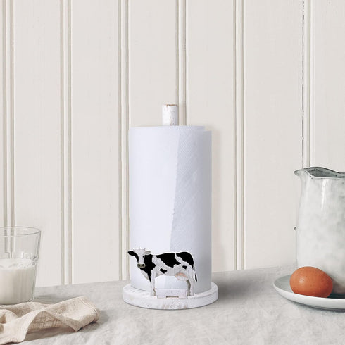 Countertop Cow Paper Towel Holder Wooden Farmhouse Paper Towel Holder Cow Kitchen Accessories Farm Bathroom Table Decor