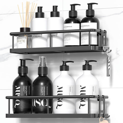 YASONIC Shower Caddy Adhesive, Rustproof Shower Shelves for Inside Shower, Large Capacity