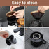 Segarty #2 Black Ceramic Pour Over Coffee Maker, 1 Set, Reusable Filter Cone Drip Holder for Home, Travel, Office
