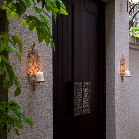 Set 2 Sziqiqi Iron Wall Candle Sconce Holder of Hanging Wall Mounted Pillar Candle Sconces Holder, Wall Sconces Decor