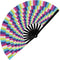 GloFX Folding Fan - Large Trippy Rave Clack Hand Fan for Men/Women for Events, Parties, Dance, Gift