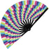 GloFX Folding Fan - Large Trippy Rave Clack Hand Fan for Men/Women for Events, Parties, Dance, Gift