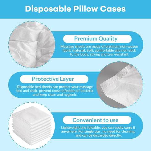 50PCS 21 30 Disposable Pillowcases, Disposable Pillow Case Covers, Soft Non-Woven Fabric Disposable Pillow Cases