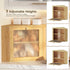 Vellzeyce Countertop,Large-Capacity Countertop Bamboo Bread Box for Kitchen Corner Bread Storage Container, Double
