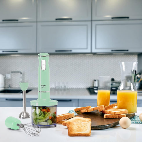 Moss & Stone Hand Blender Electric, 300 Watt Stick Blender with Egg Whisk & Chopper
