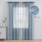 MIULEE Dusty Blue Linen Textured Sheer Curtains, 84 Inches Long, 2 Panels for Bedroom Living Room