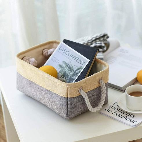 TheWarmHome Small Storage Bins Basket for Organizing Shelves - Fabric Storage Cubes for Clothes, Toys, and More