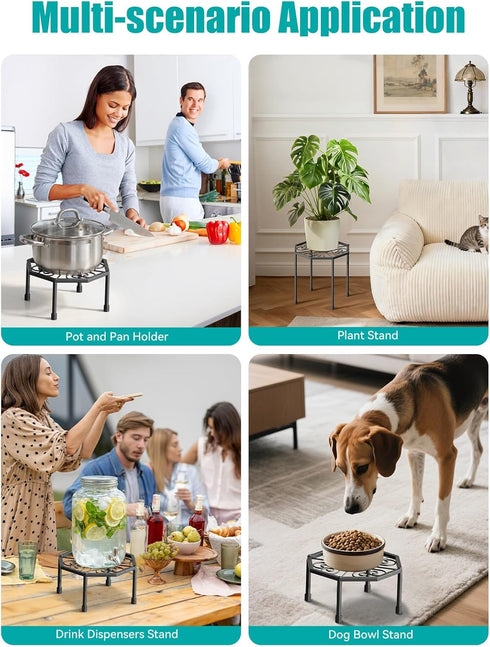 5-Pack Metal Plant Stands for Outdoor Indoor, Anti-Rust Iron Flower Pot Stand, Heavy Duty Plant Pot Shelf for Multiple