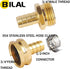 BILAL 3 Set 1/2" Fitting,1/2" 3/4" Garden Hose Repair Connector Kit with Clamps, Fit for Garden Hose Barb x GHT Garden